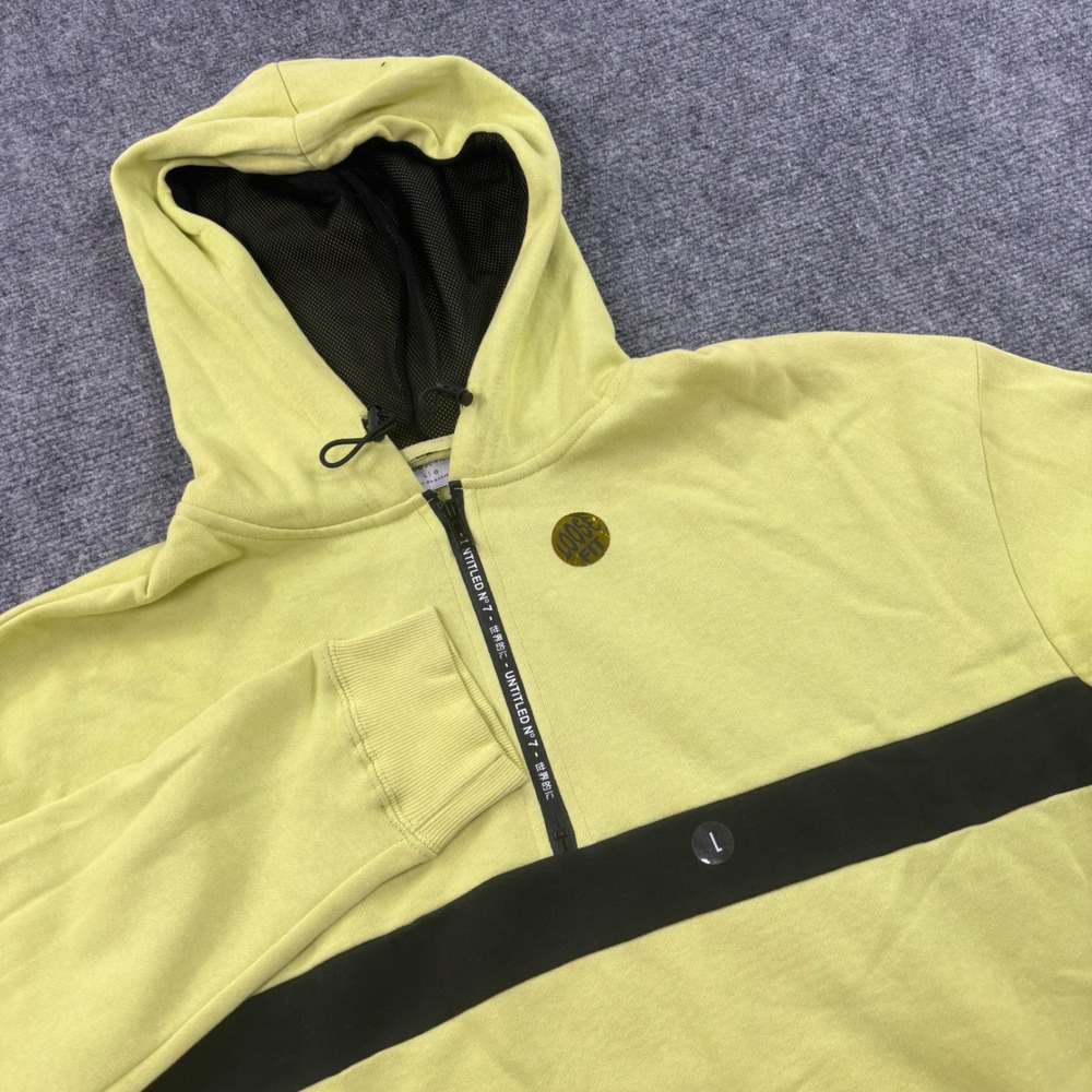 Cotton On Hoodie Large Yellow Quarter‎ Zip Unititled No7 Long Sleeve Men's